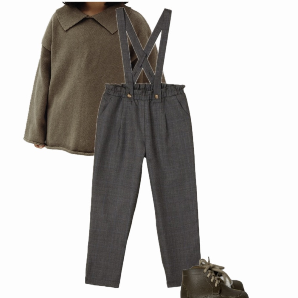 The Sunday Collective wool suspender pants